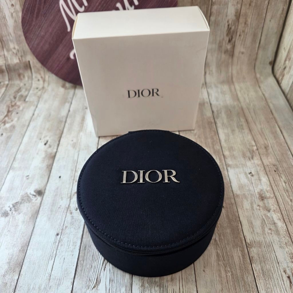 Women's Dior Navy Round Cosmetic Bag - Picture 1 of 8